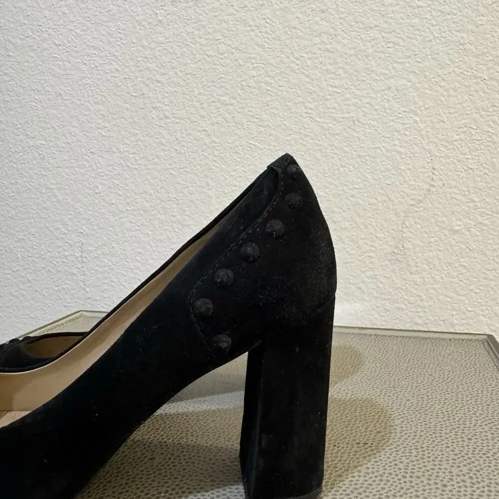 Tory Burch Z4149 Black Colt 85mm Soho Suede Pump Sz 8.5 M